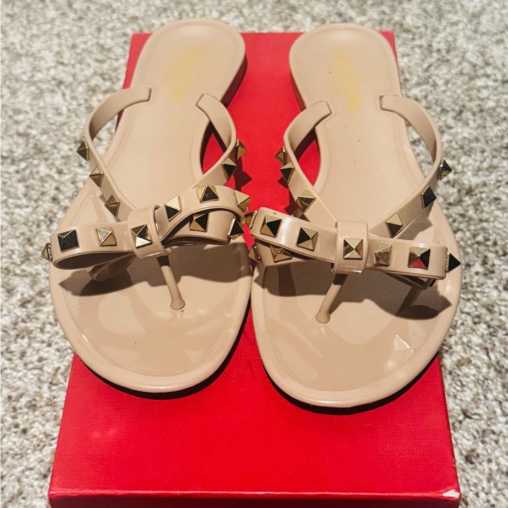 Valentino Garavani Nude Studded Sandals